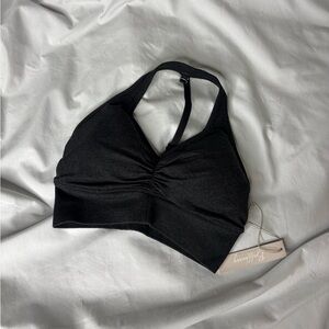 Buffbunny Charcoal Halter Seamless Sports Bra